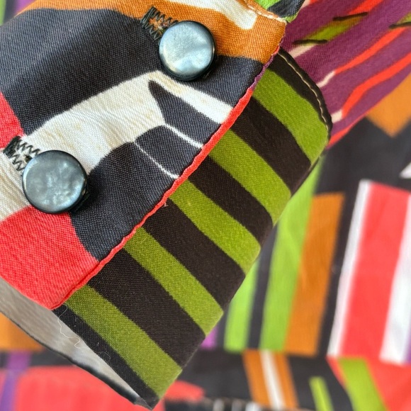 Vintage 1970s blouse ELLANEE New Orleans boutique pointy collar mod - Picture 4 of 8